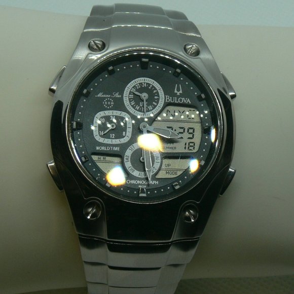 Bulova Marine Star World Time Mens Watch - Picture 6 of 10